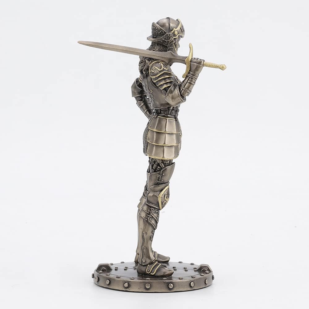 Veronese Design 9 1/2 Inch Tall Steampunk Female Knight in Armor Cold Cast Bronzed Resin Sculpture Fantasy Collectible