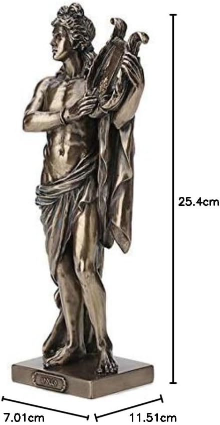 Veronese Design Classic Ancient Greek God Apollo Holding His Lyre Bronze Finished Tabletop Statue