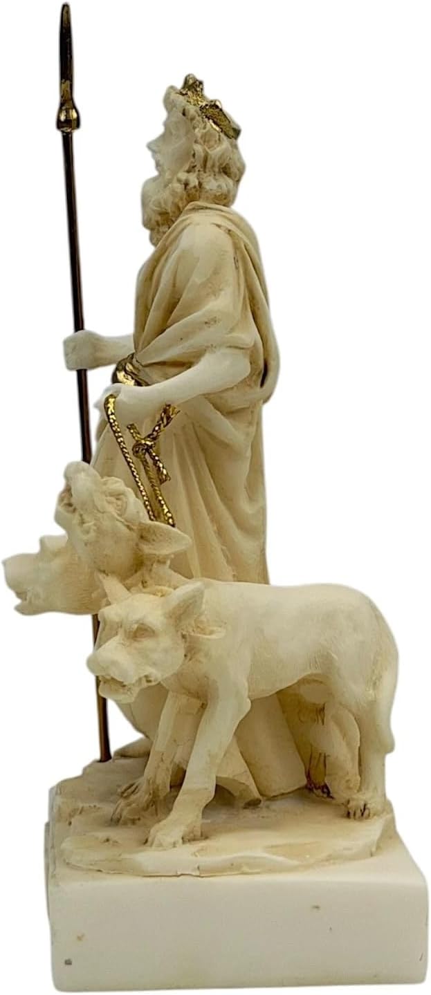 Hades Pluto Greek God of Underworld & Cerberus Figure Statue Sculpture 5.1in