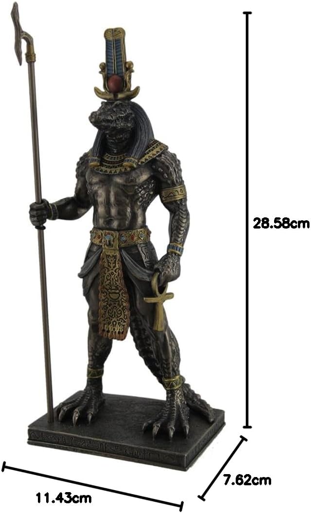 Zeckos Sobek Ancient Egyptian Crocodile God Of The Nile Bronzed Finish Statue