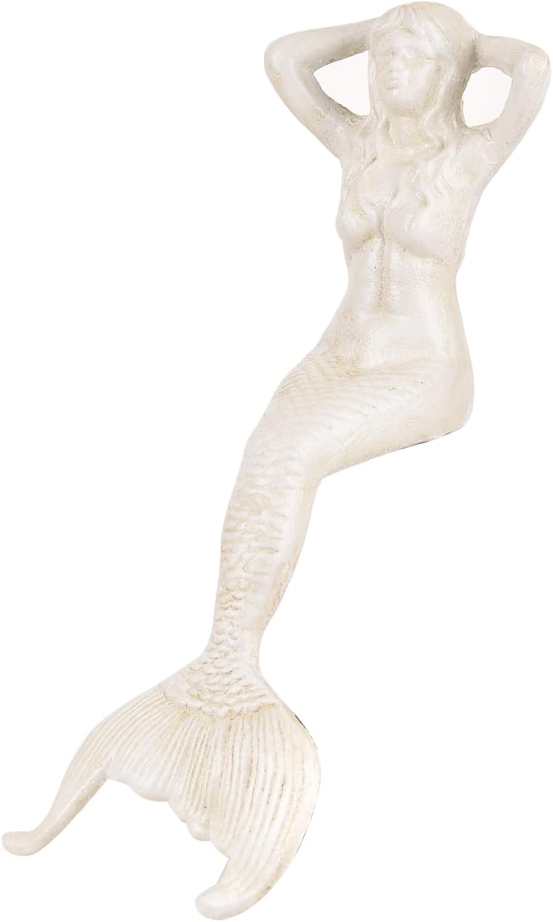 7 5/8" Tall Mermaid Lying Down Statue Nautical Sculpture Figurine