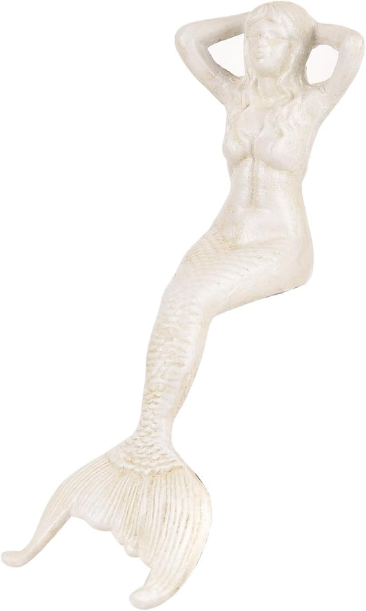 7 5/8" Tall Mermaid Lying Down Statue Nautical Sculpture Figurine