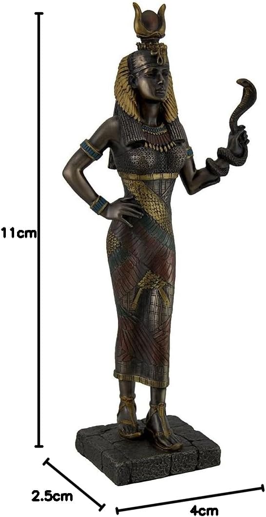 Veronese Design Zeckos Egyptian Goddess Hathor Holding a Cobra Statue