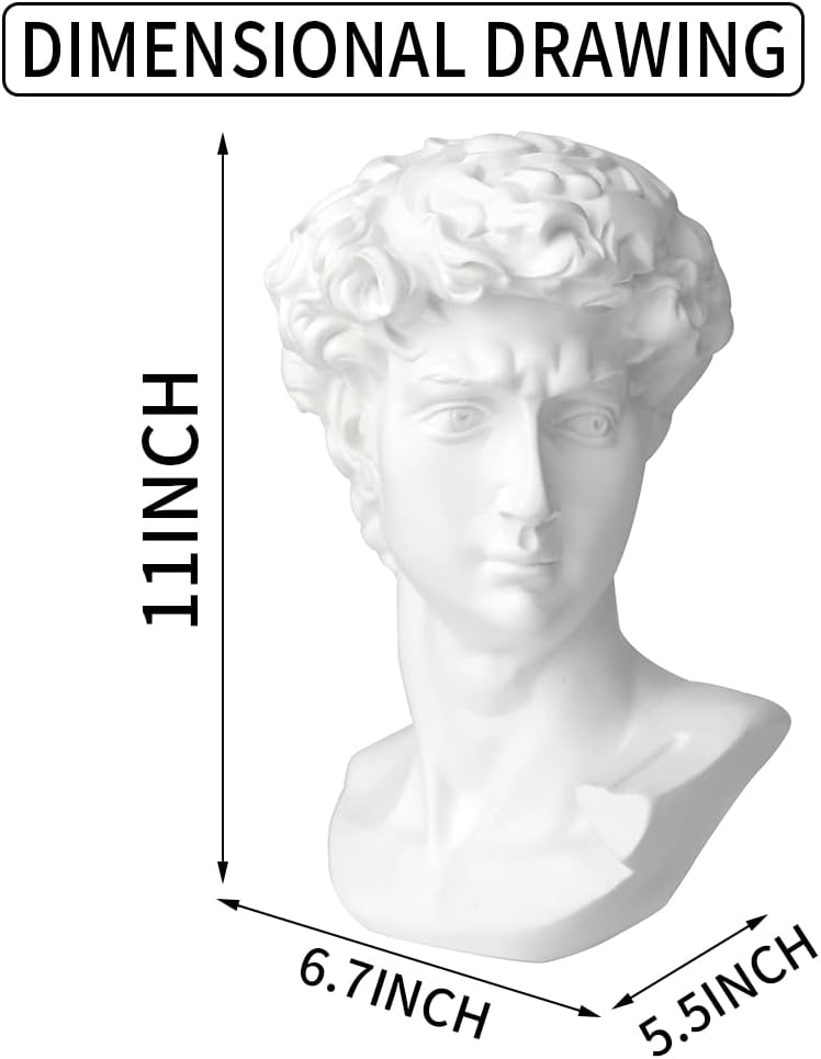 Greek Statue of David, Classic Roman Bust Greek Mythology Sculpture for Home Decor