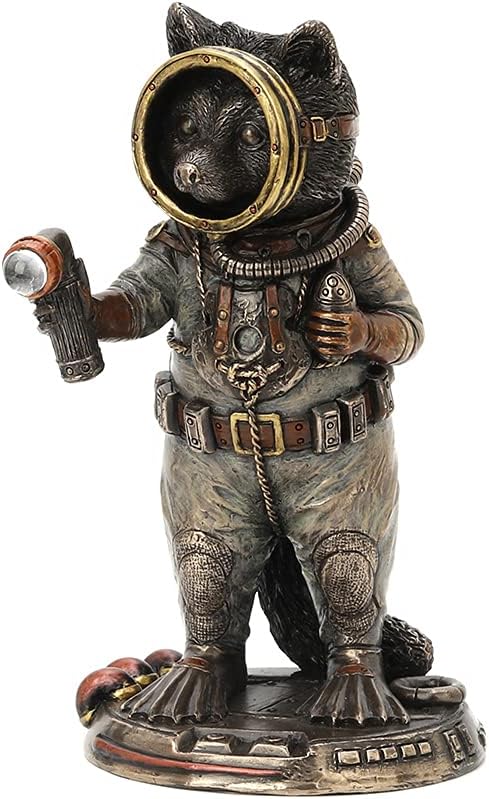Veronese Design Bronze Finished Frogman Cadet Navy Diver Raccoon Statue