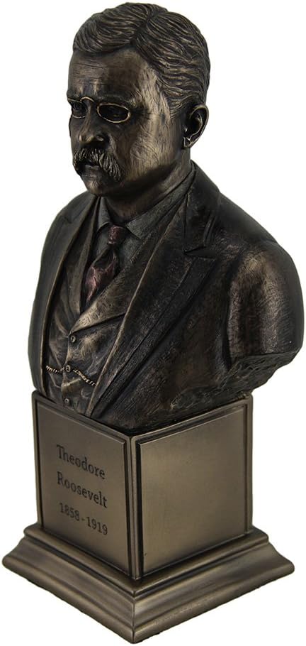 Veronese Design Theodore Roosevelt Bronze Finish Statue On Inscribed Plinth