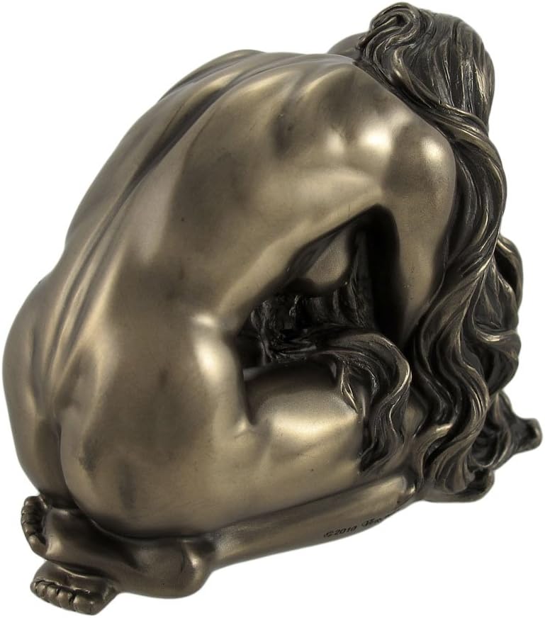 Bronzed Nude Female Posed Kneeling