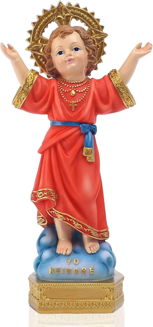 Divino Nino Statue, Resin Full-Color Religion Gift with Open Arms Divine Child Jesus Figurines, Suitable for Indoor Filling for Religious Decoration