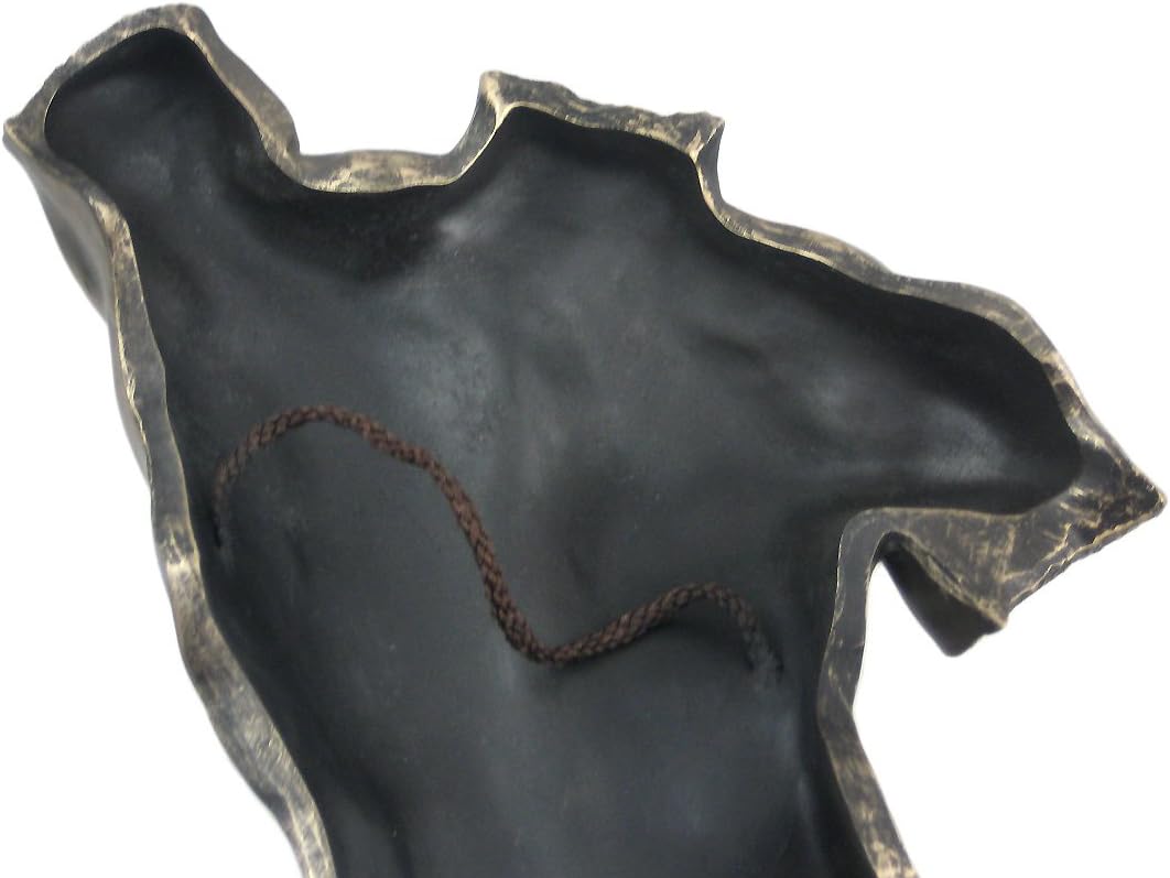 Veronese Design Bronze Finish Nude Male Back Torso Wall Hanging Plaque