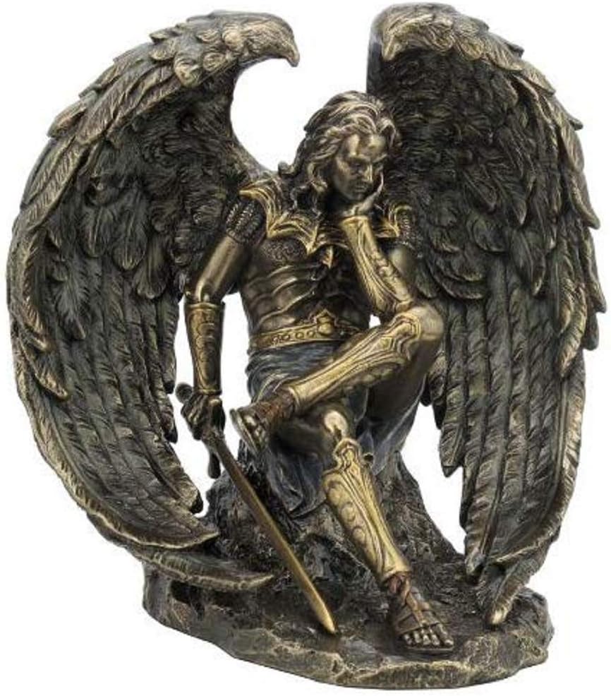 US 6.5" Cold Cast Bronze Color Lucifer The Fallen Angel Figurine Statue