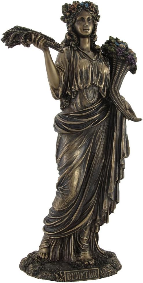 Veronese Design 12 Inch Demeter Greek Goddess of The Harvest Cold Cast Resin Bronze Finished Statue Symbolic Homage to The Cycle of Life and Abundance