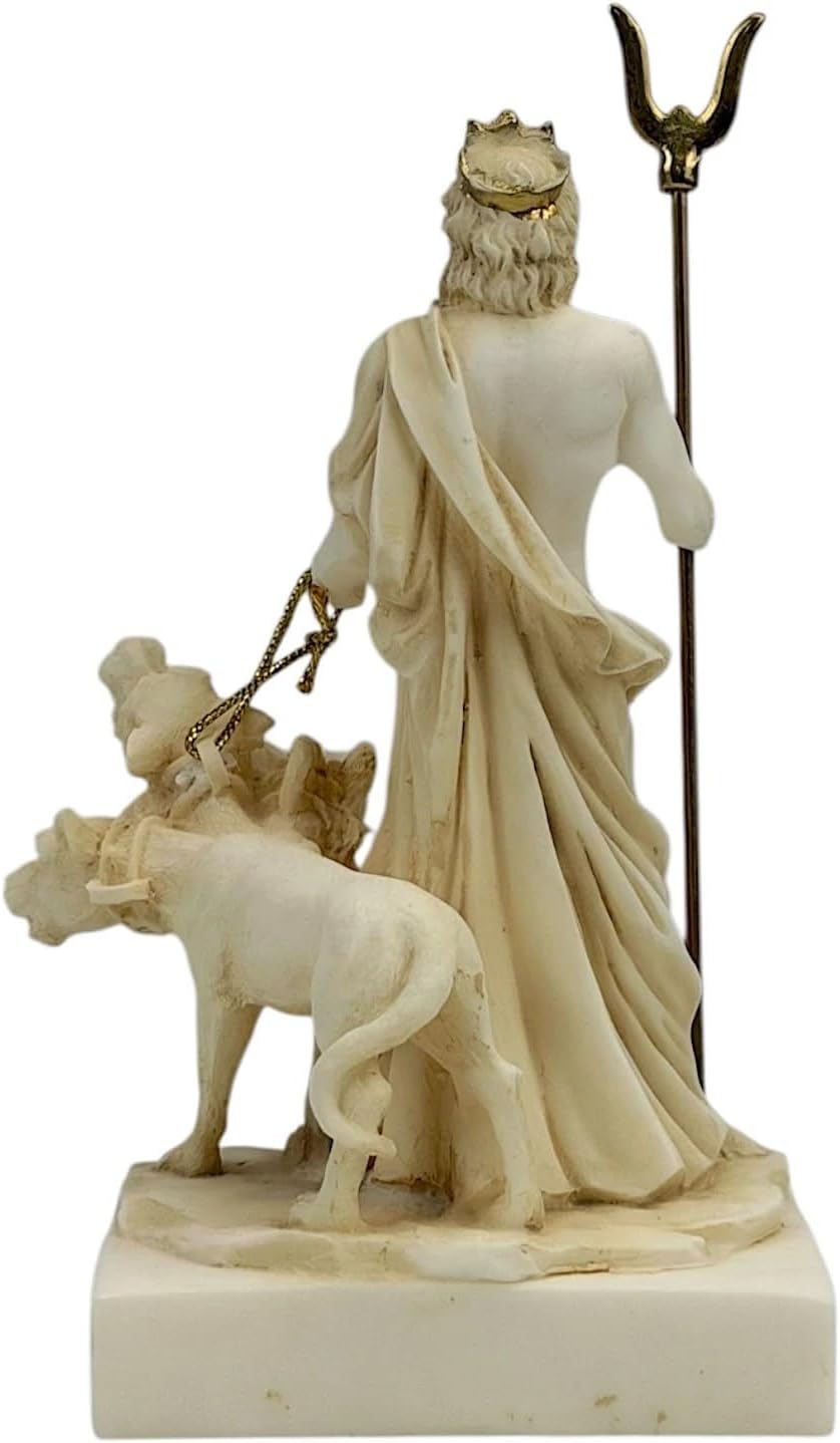 Hades Pluto Greek God of Underworld & Cerberus Figure Statue Sculpture 5.1in
