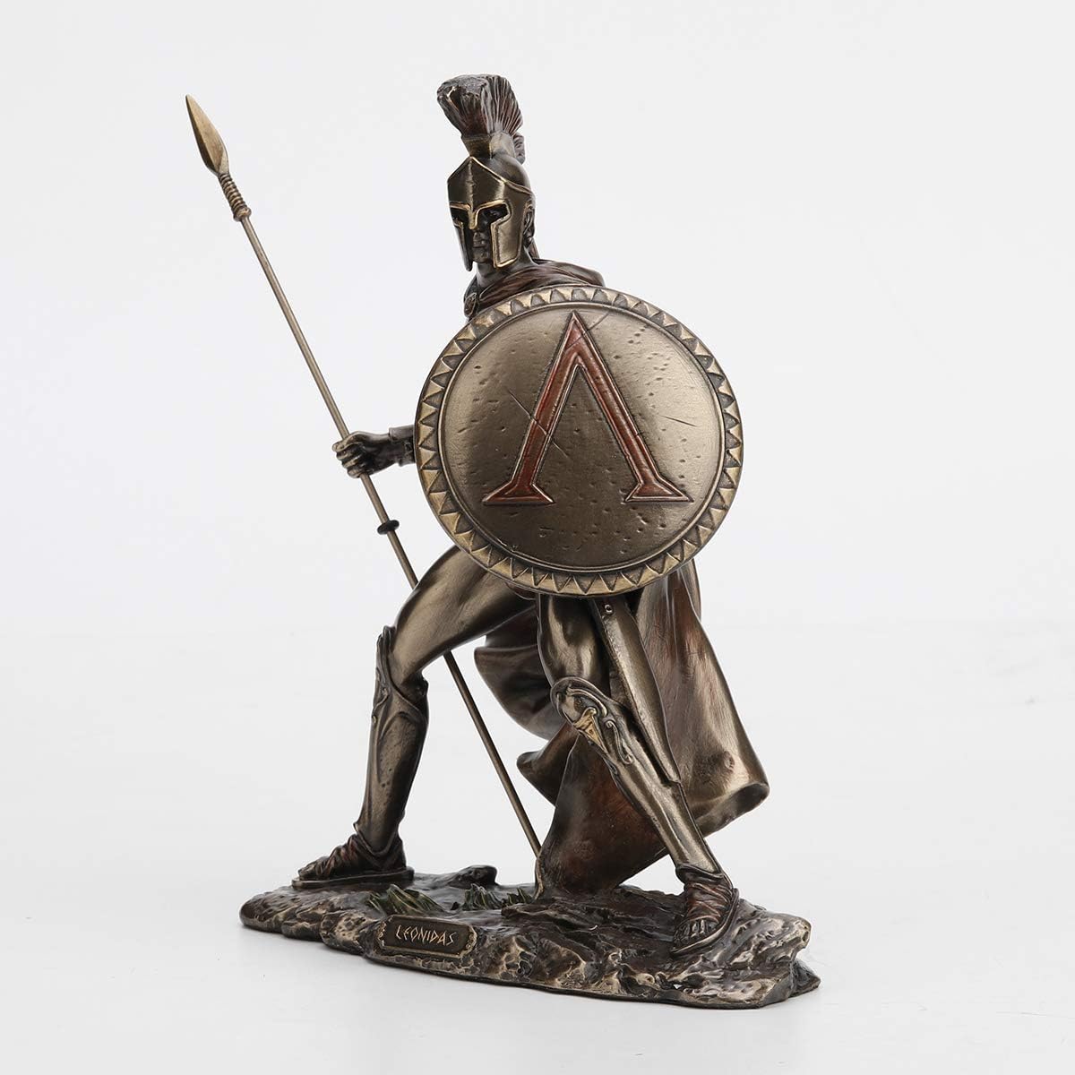 Veronese Design Greek King Leonidas Battle Warrior of Sparta Bronze Finished Tabletop Statue