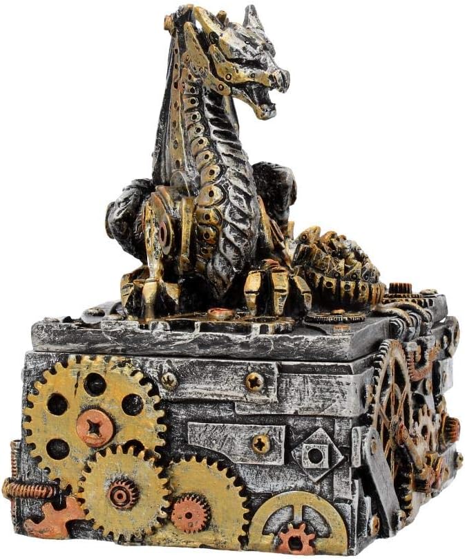 Nemesis Now Steampunk Dragon Trinket Box 18.5cm – Secrets of the Machine Decorative Storage Box – Gothic Collectible