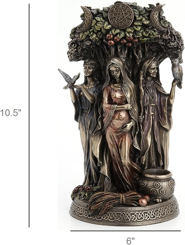 Veronese Design Danu Irish Triple Goddess of the Tuatha De Danann Bronze Finish Statue