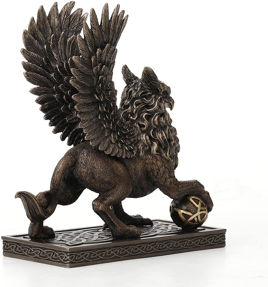 Veronese Design 7 1/2" Tall Celtic Griffin Claw On Sphere Resin Sculpture Hand Painted Bronze Figurine