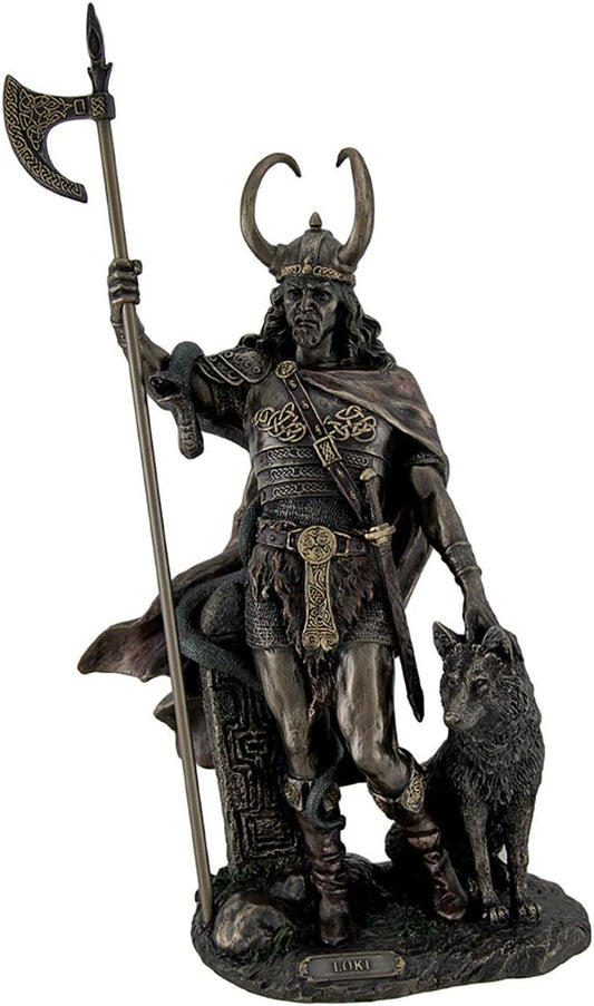 Zeckos Bronze Finish Loki Norse God Statue Sculpture