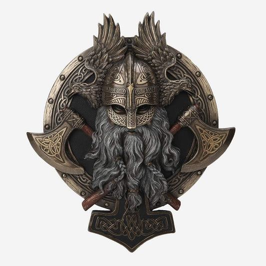 Veronese Design 10 5/8 Inches Viking Wall Plaque Valhalla Sculpture Cold Cast Resin Bronze Finish Nordic Home Decor