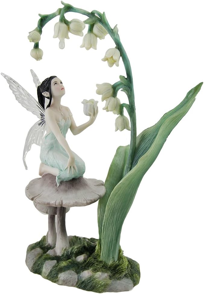 Veronese Design Lily of the Valley Flower Fairy Statue by Artist Rachel Anderson 11 Inch