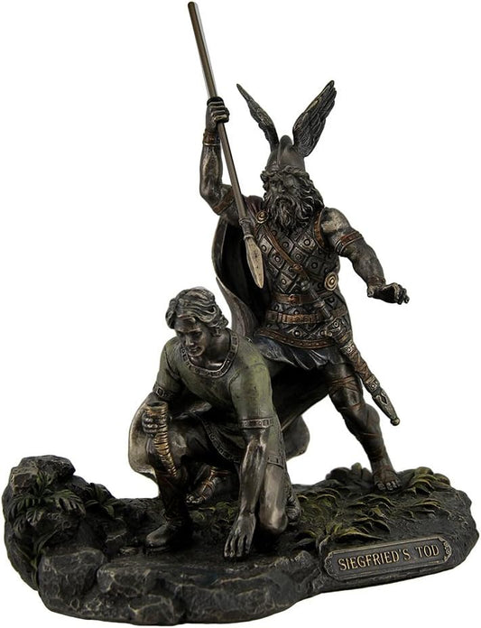 Veronese Design Nibelungenlied Siegfried's Tod Hagen Killing Siegfried Bronze Finish Statue