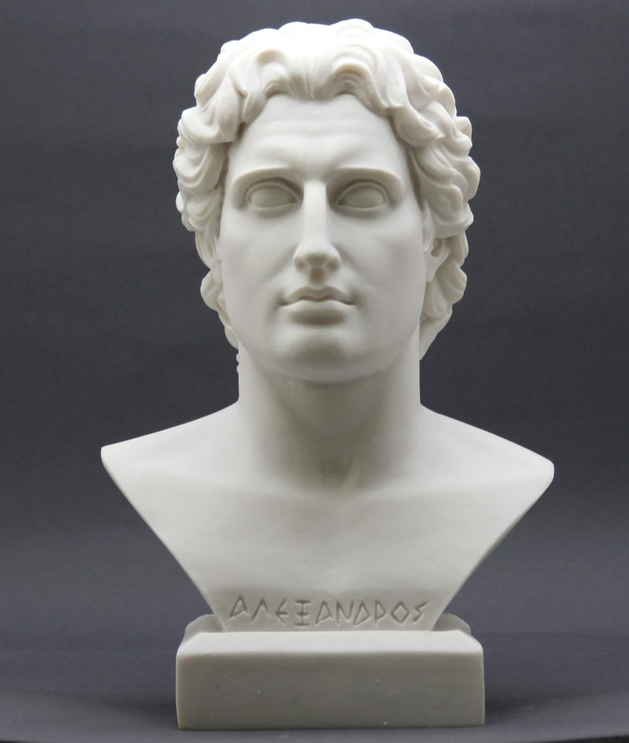 ALEXANDER the GREAT Head Bust Greek Cast Marble Statue Sculpture 28,5cm