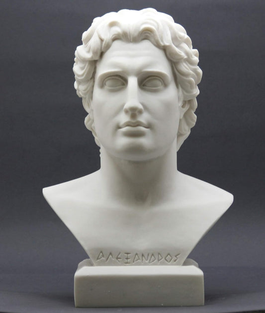 ALEXANDER the GREAT Head Bust Greek Cast Marble Statue Sculpture 28,5cm