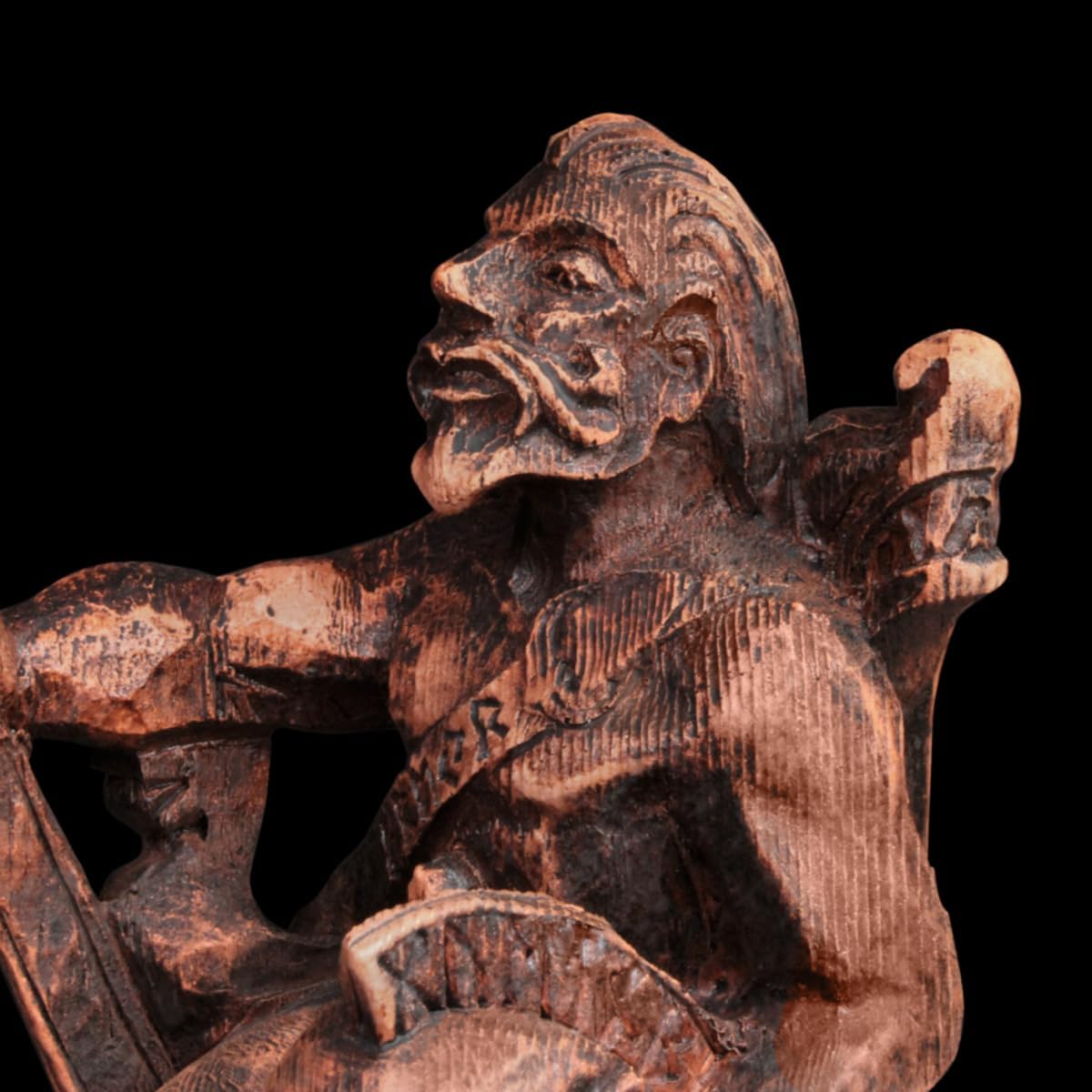 Dryad Design Freyr Statue Norse God of Fertility and The Sun - Viking Home Decor Figure (Wood Finish)