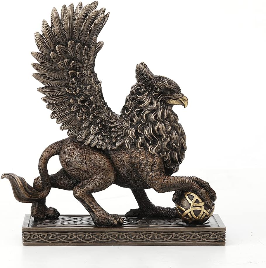 Veronese Design 7 1/2" Tall Celtic Griffin Claw On Sphere Resin Sculpture Hand Painted Bronze Figurine