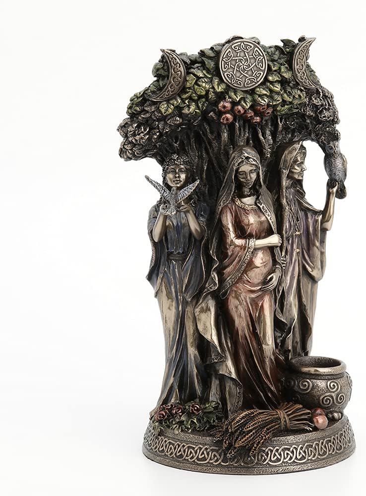 Veronese Design Danu Irish Triple Goddess of the Tuatha De Danann Bronze Finish Statue