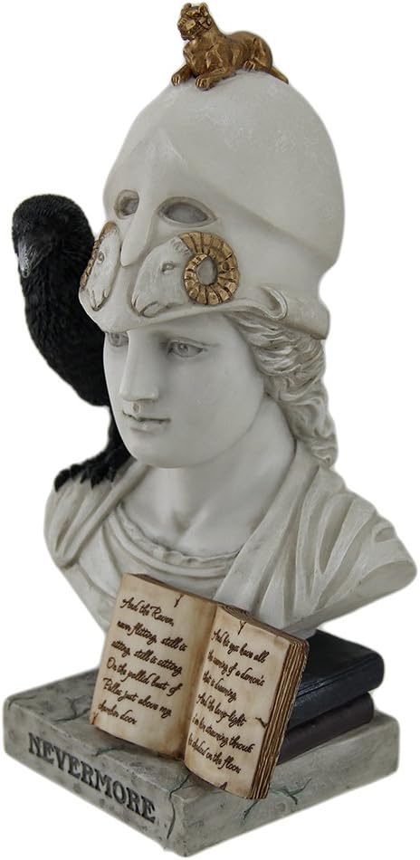 Veronese The Raven Nevermore On Pallas Athena Bust Statue