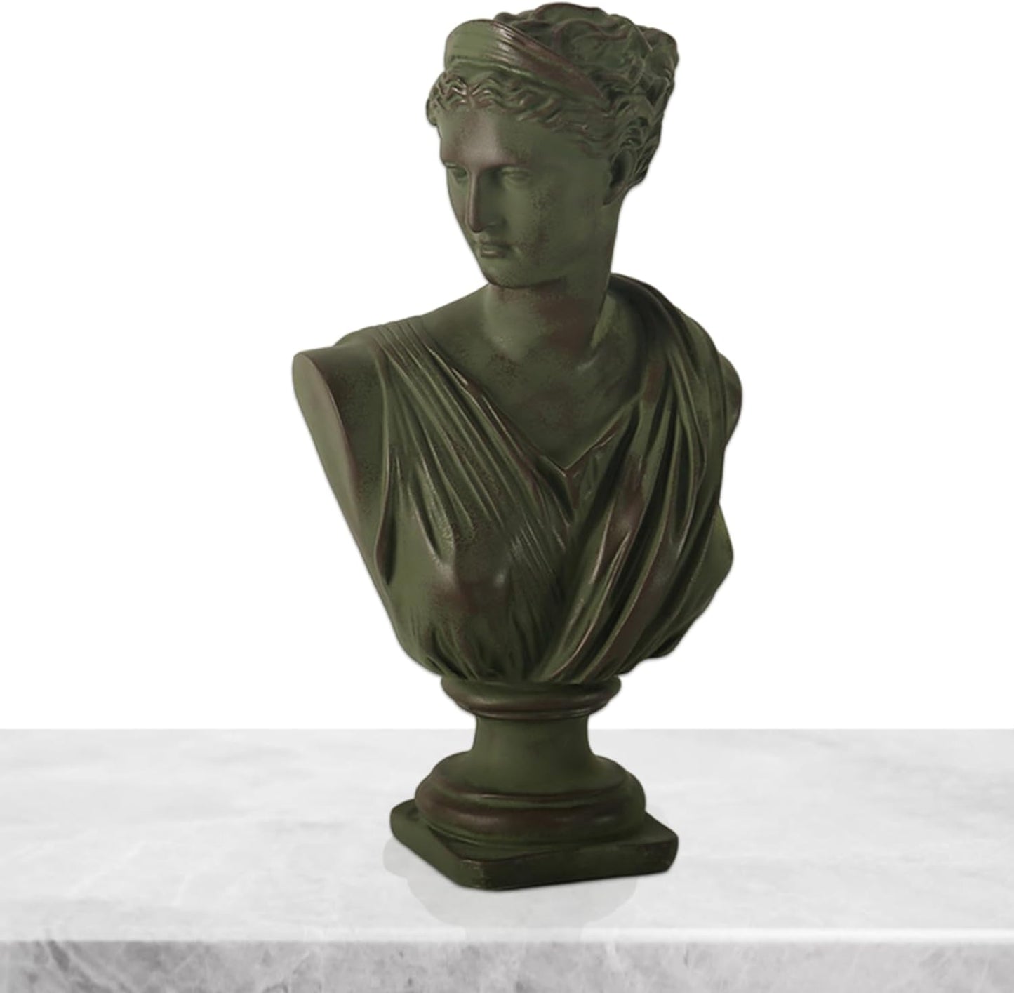 Roman Bust, 12.5 inch Greek Resin Statue Of Diana, Classic Roman Mythology Head Bust Sculpture Figurine For Home Office Bookshelf Decor, Sketch Practice Art Piece