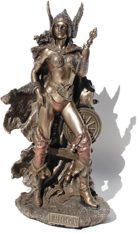 Frigga Norse Goddess of Love and Marriage Statue Figurine Cold Cast Bronze