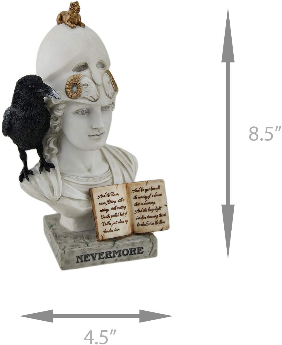 Veronese The Raven Nevermore On Pallas Athena Bust Statue