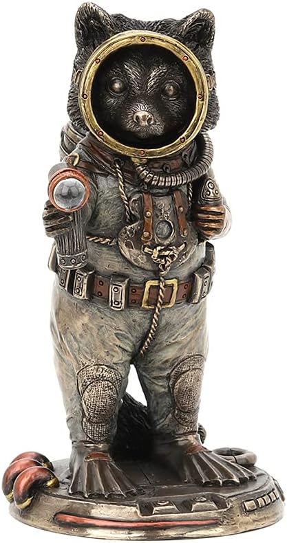 Veronese Design Bronze Finished Frogman Cadet Navy Diver Raccoon Statue