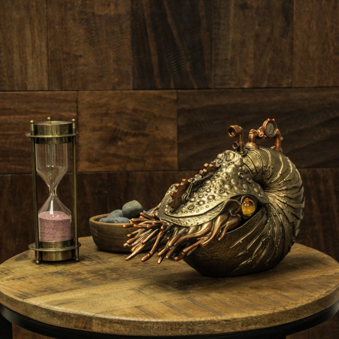 Zeckos Bronze/Copper Finish Steampunk Nautilus Shell Sea Monster Fantasy Décor Tabletop Statue: Captivating 9-Inch Long Maritime Masterpiece from the Ocean's Depths