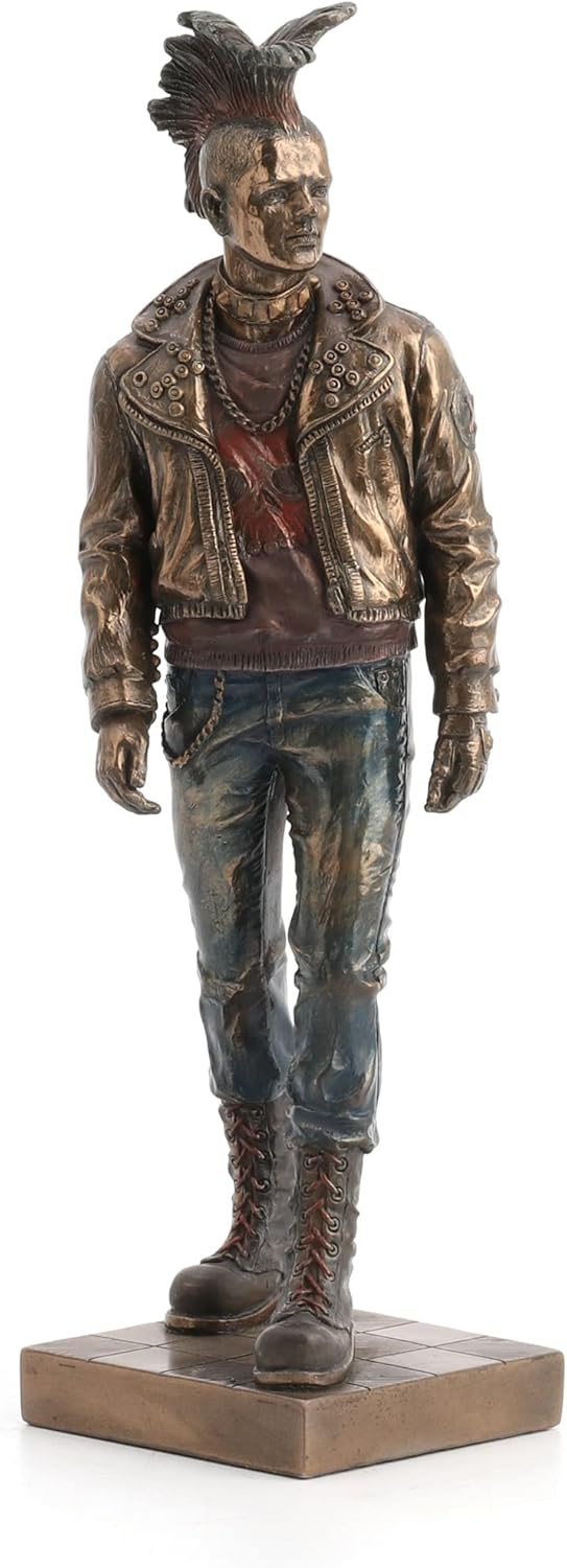 9.25 inch Punk Series Boy Walking Burnished Bronzehue Figurine