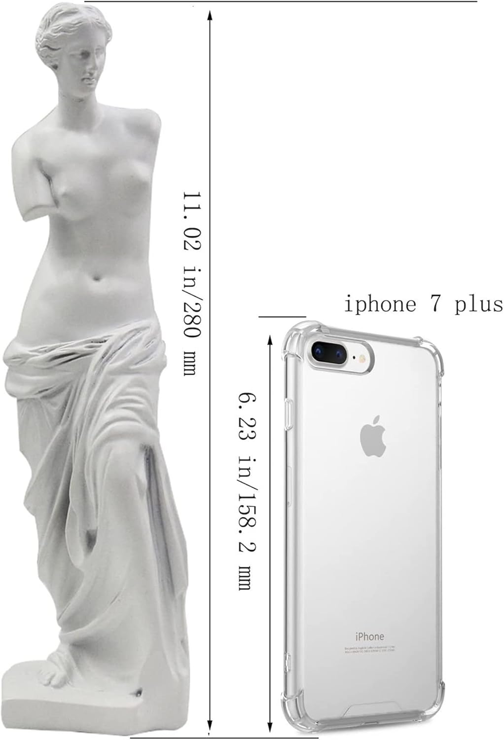 Venus de Milo Statue, Greek Roman Mythology Goddess Aphrodite Statue, Great Art for Home or Office Decor 11 x 3.15 x 2.16 Inches - White