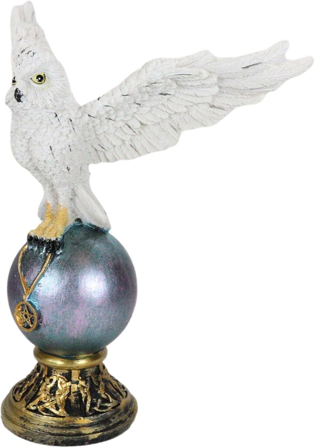 Anne Stokes Awaken Your Magic Snowy Owl with Pentagram Pendant