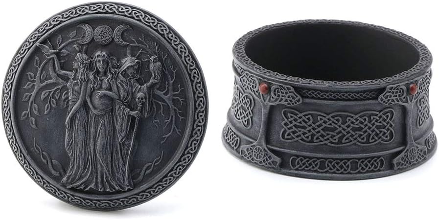 Veronese Design Celtic Triple Goddess Maiden Mother Crone Trinket Box