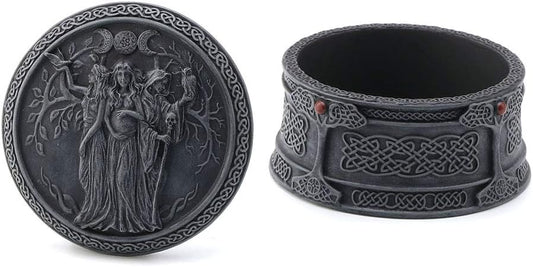 Veronese Design Celtic Triple Goddess Maiden Mother Crone Trinket Box