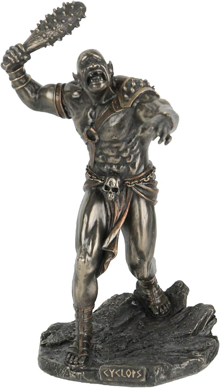 Veronese Design 8 3/8" Cyclops Wielding Spiked Club Resin Sculpture Bronze Finish