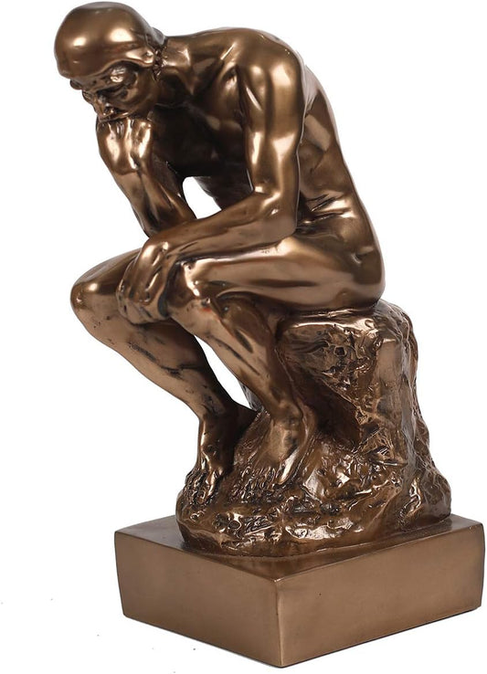 The Thinker Statue in Premium Cold Cast Bronze- 12-Inch Museum Grade Collectible Figurine-(Large-Decoration)