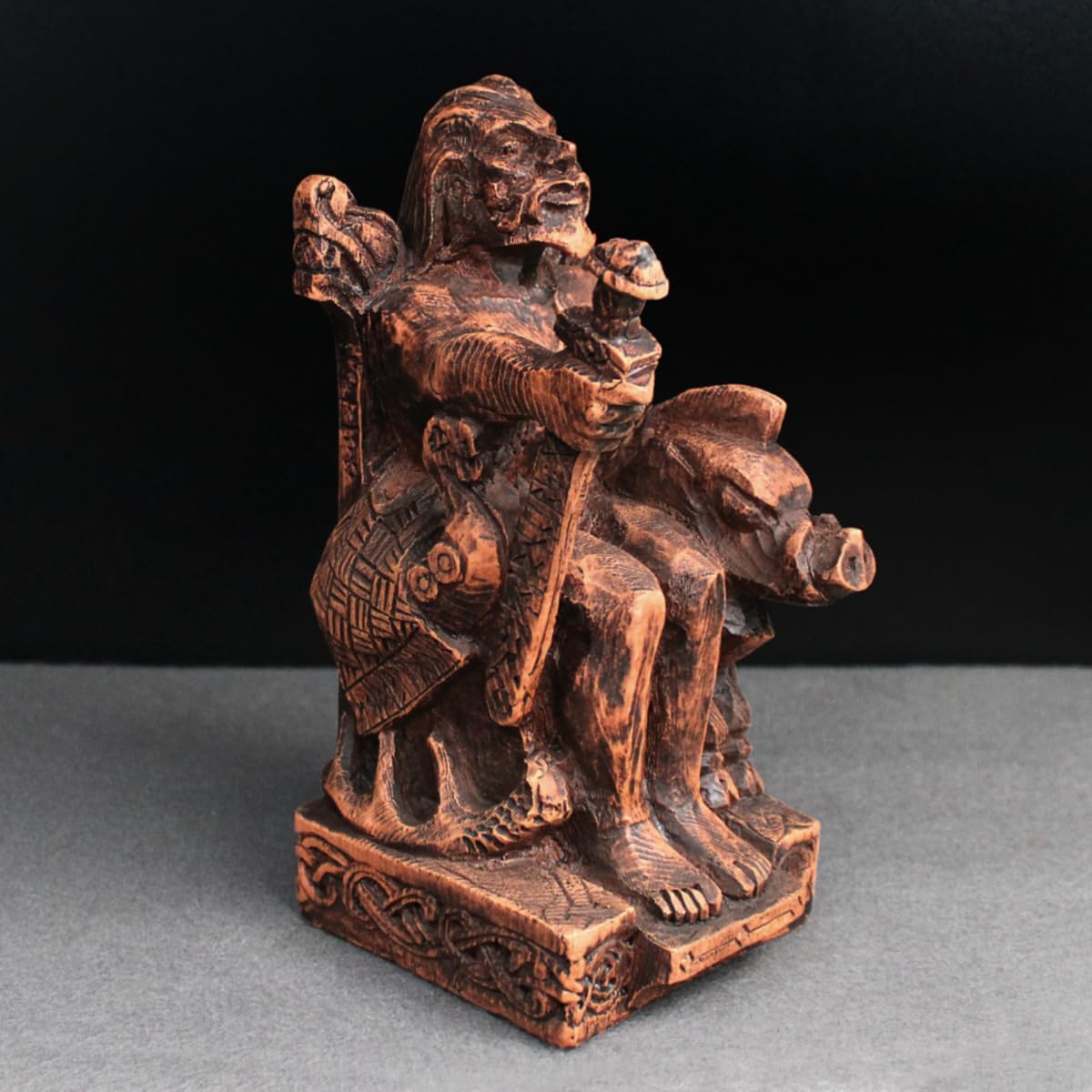 Dryad Design Freyr Statue Norse God of Fertility and The Sun - Viking Home Decor Figure (Wood Finish)