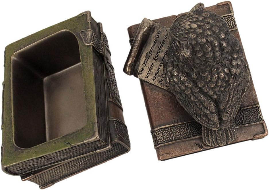 Veronese Design Bronzed Finish Wise Old Owl Trinket Box