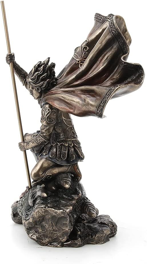 Veronese Design 11 3/8 Inch Tall The Dragon Slayer Fantasy Statue Cold Cast Bronzed Resin Home Decor Collectible