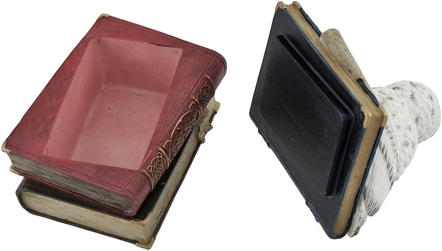 Wise Snow Owl Resting on Scholar`s Books Trinket Box