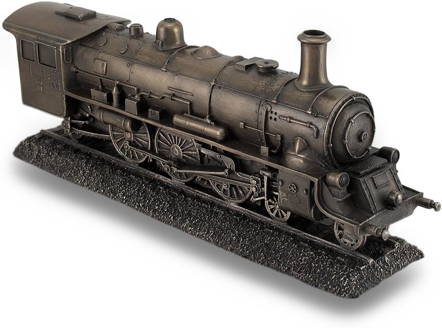 Veronese Design Bronze Finish Steam Locomotive Engine Statue Incredibly Detailed Train