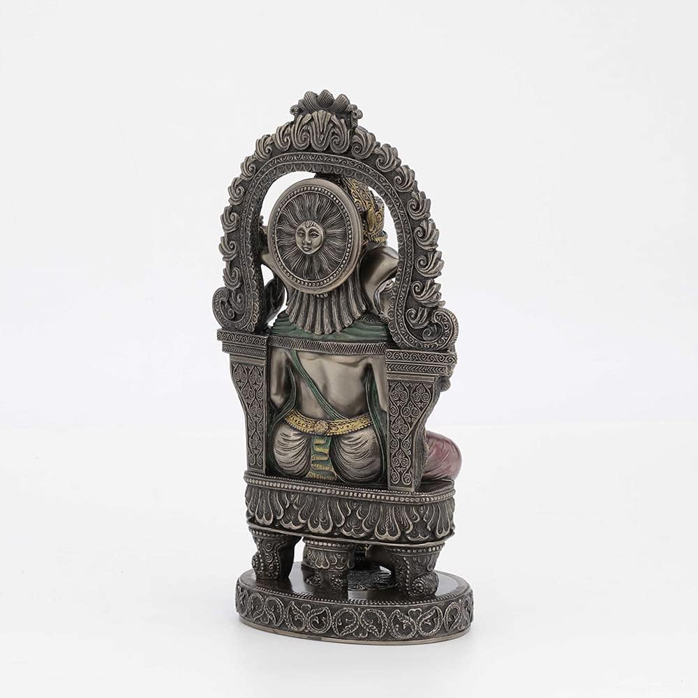 Veronese Design 10 1/4 Inch Tall Lord Ganesha Sitting On Throne with Temple Arch Hindu Elephant God Fortune Cold Cast Bronzed Resin Statue Religious Home Decor Spiritual Collectibles