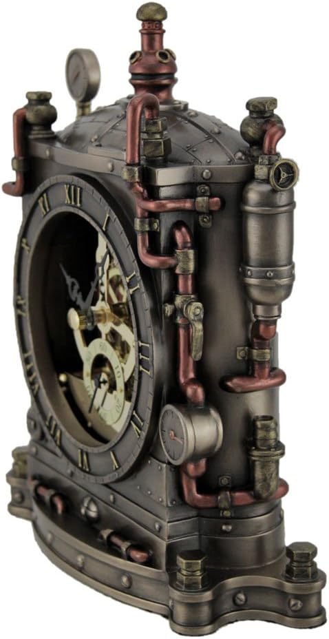 VERONESE The Grand Machine Steampunk Style Bronze Finished Mantel Clock