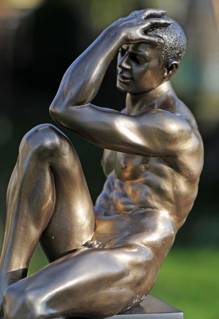 'Body talk Veronese "Nude Male Sculpture, Athlete, Bronzed To Take A Breath